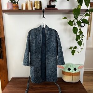 Lucky Brand Denim Blue Embroidered Jacket
